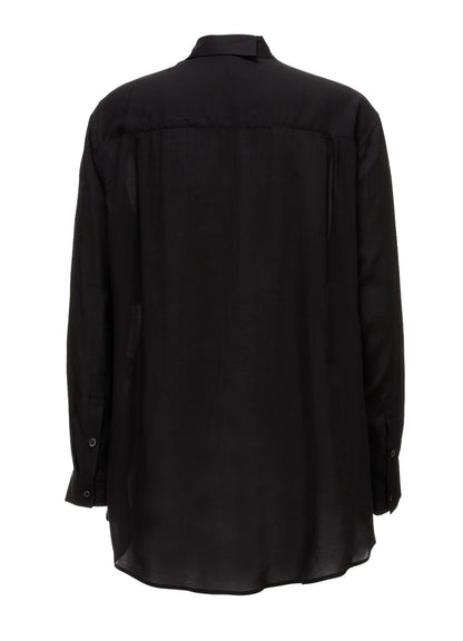 CELLULOSE LAWN ASYMMETRICAL COLLAR SHIRT