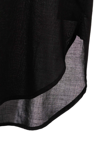 CELLULOSE LAWN ASYMMETRICAL COLLAR SHIRT
