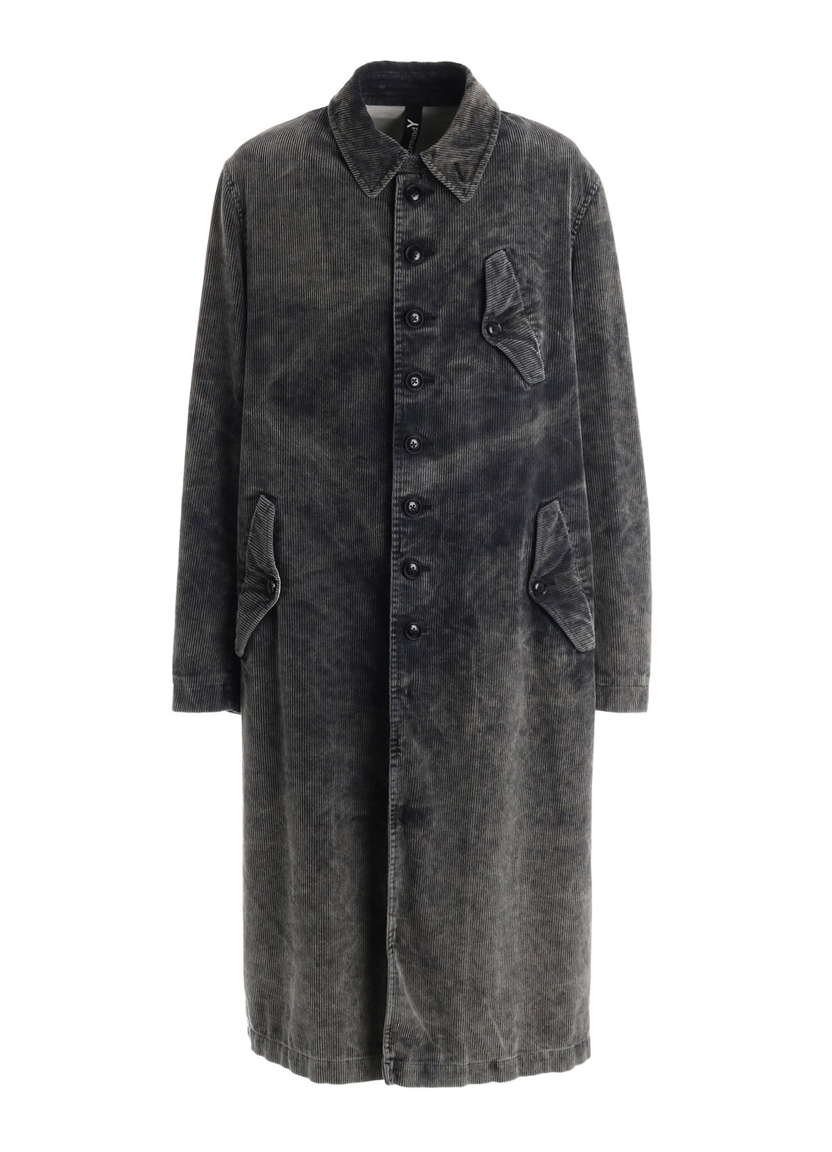 SULFUR-DYED CORDUROY CHEMICAL-BLEACH LONG COAT