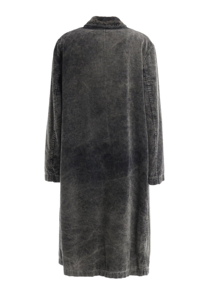 SULFUR-DYED CORDUROY CHEMICAL-BLEACH LONG COAT