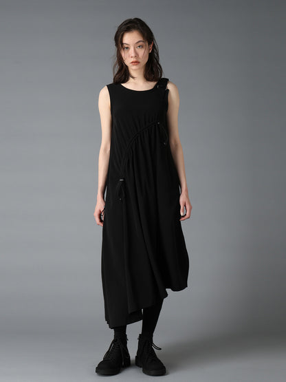 CREPE de CHINE ASYMMETRY DRAWCORD DRESS
