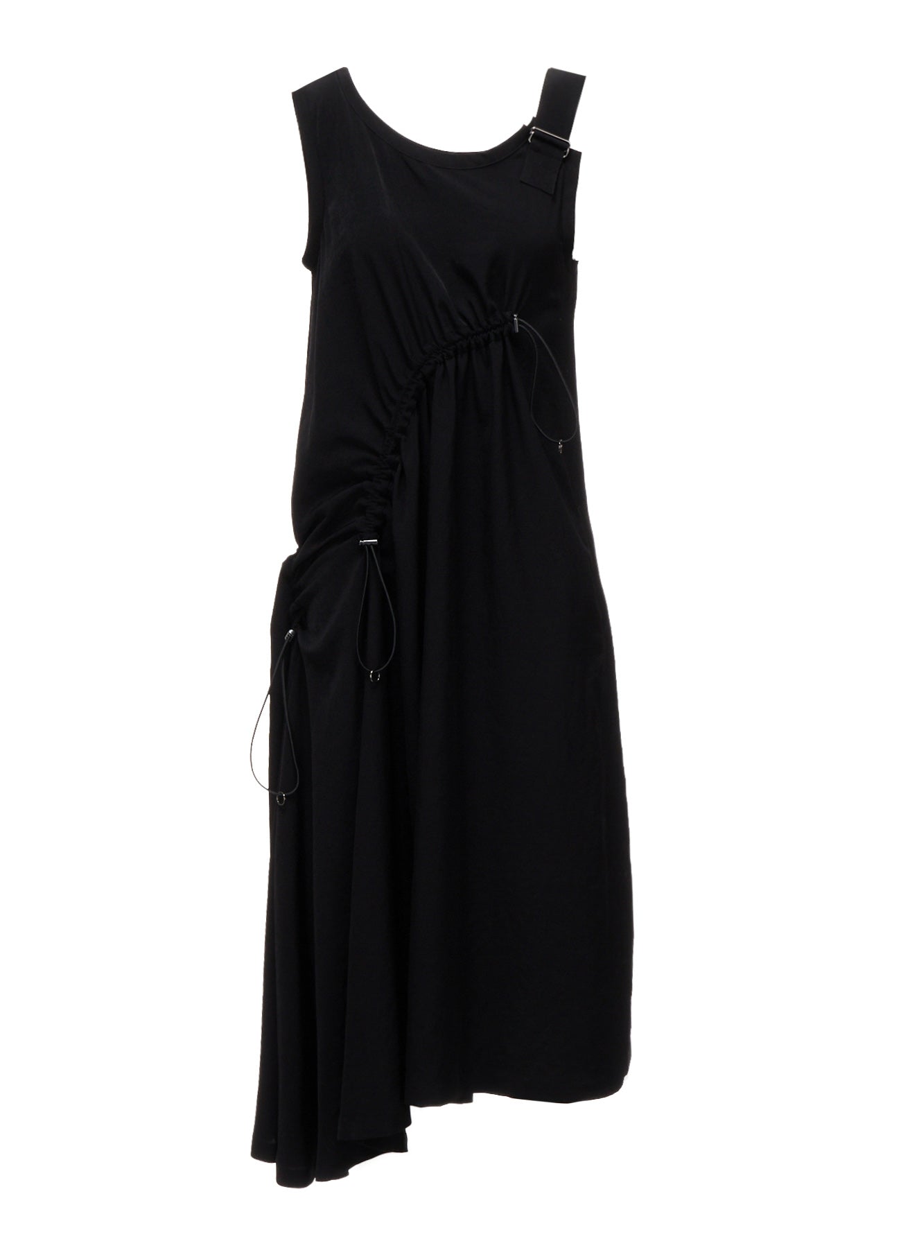 CREPE de CHINE ASYMMETRY DRAWCORD DRESS
