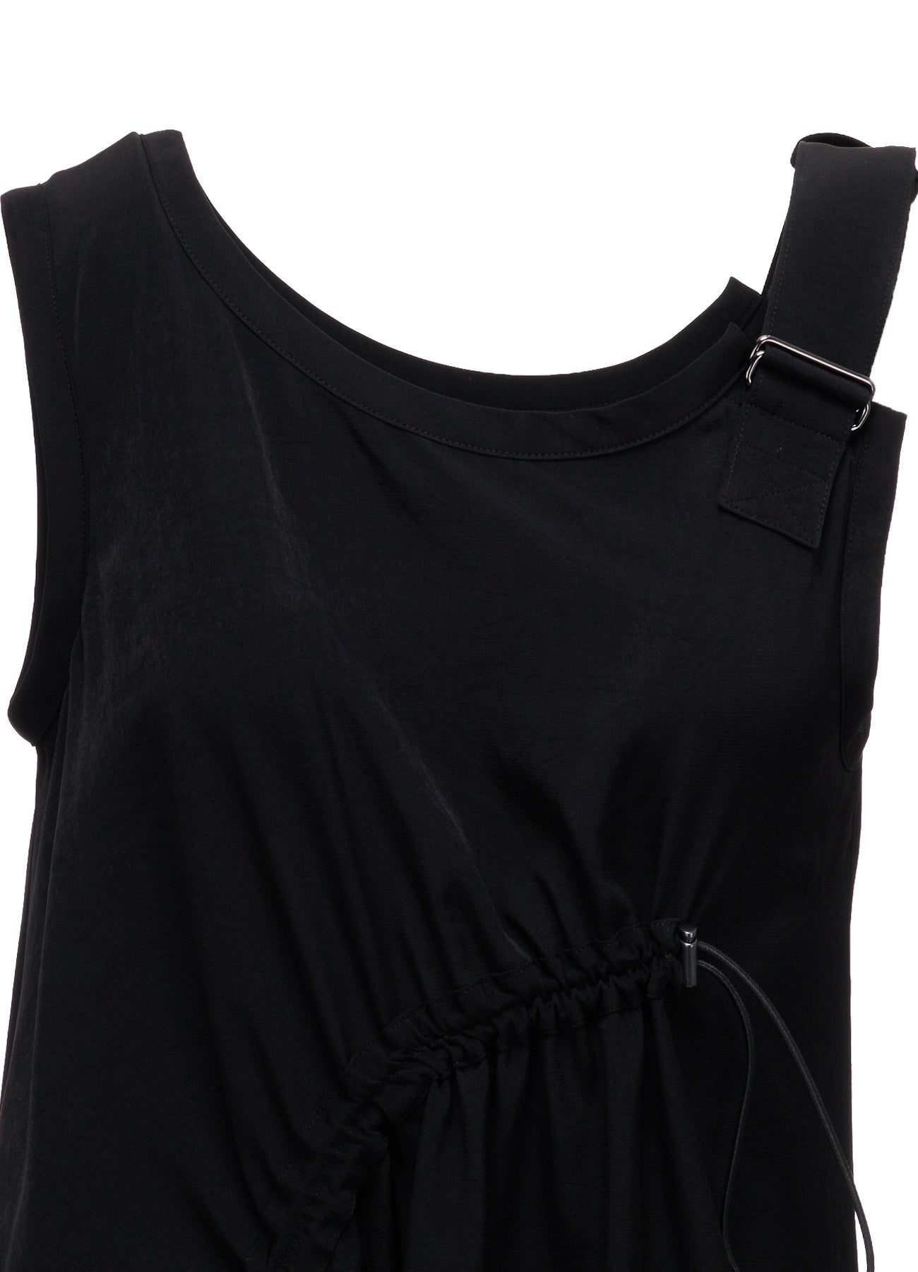 CREPE de CHINE ASYMMETRY DRAWCORD DRESS