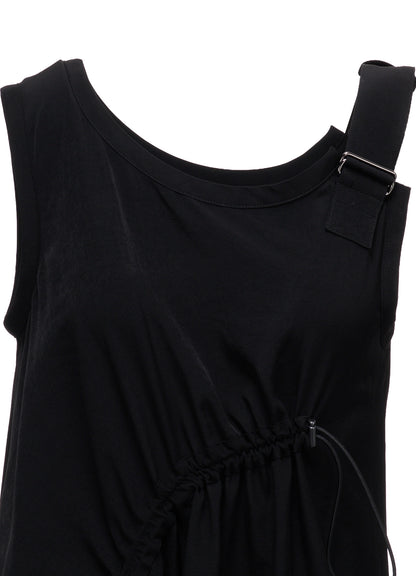 CREPE de CHINE ASYMMETRY DRAWCORD DRESS