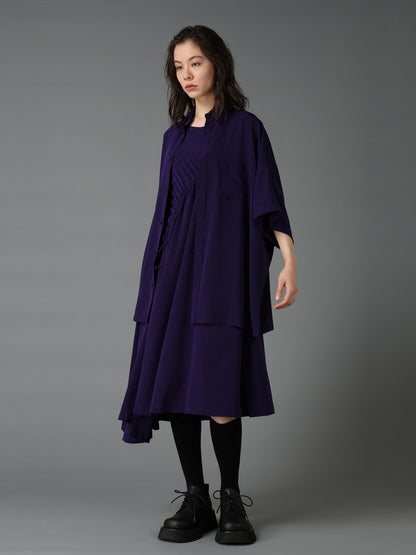 CREPE de CHINE ASYMMETRY DRAWCORD DRESS