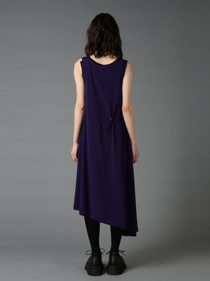 CREPE de CHINE ASYMMETRY DRAWCORD DRESS