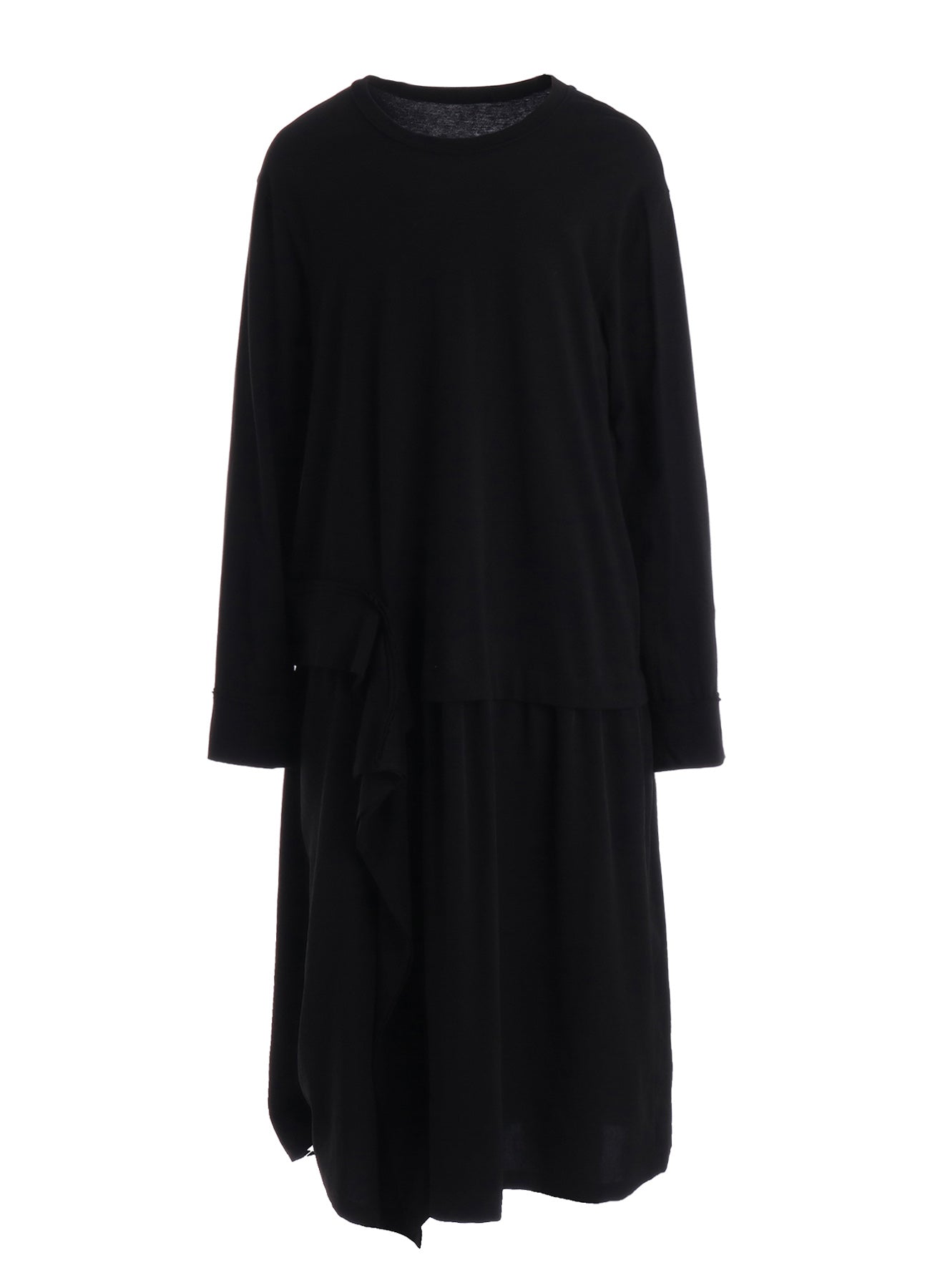 SILICON JERSEY+CREPE de CHINE PANEL LONG DRESS