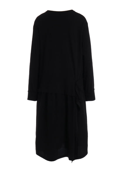 SILICON JERSEY+CREPE de CHINE PANEL LONG DRESS
