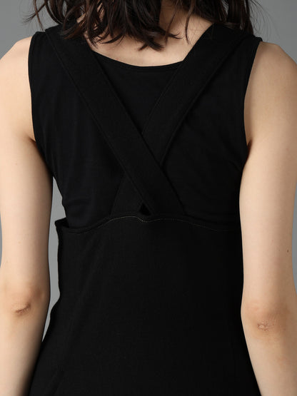 SOFT SPUN 1/14 JERSEY SUSPENDER DRAPE DRESS