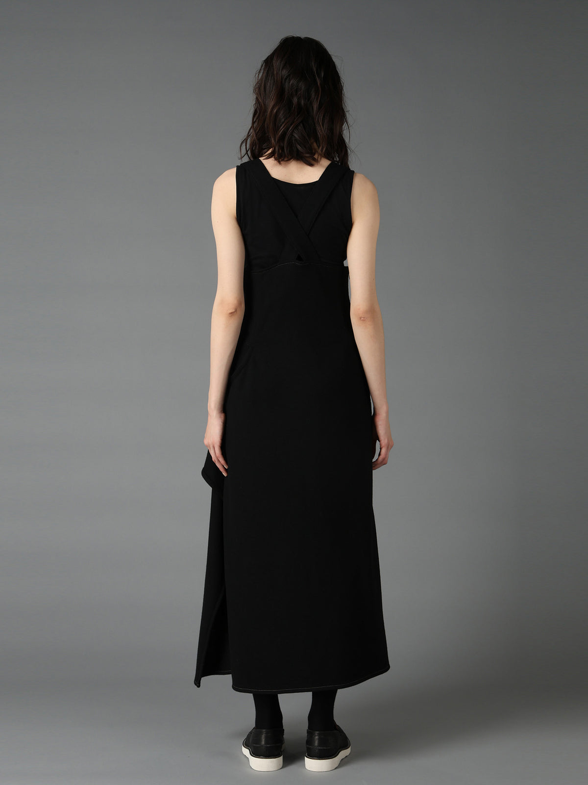 SOFT SPUN 1/14 JERSEY SUSPENDER DRAPE DRESS
