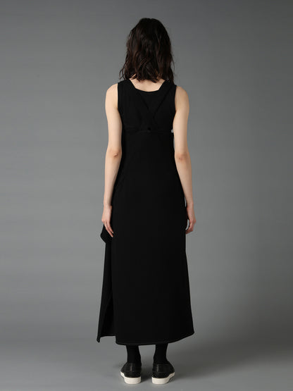 SOFT SPUN 1/14 JERSEY SUSPENDER DRAPE DRESS