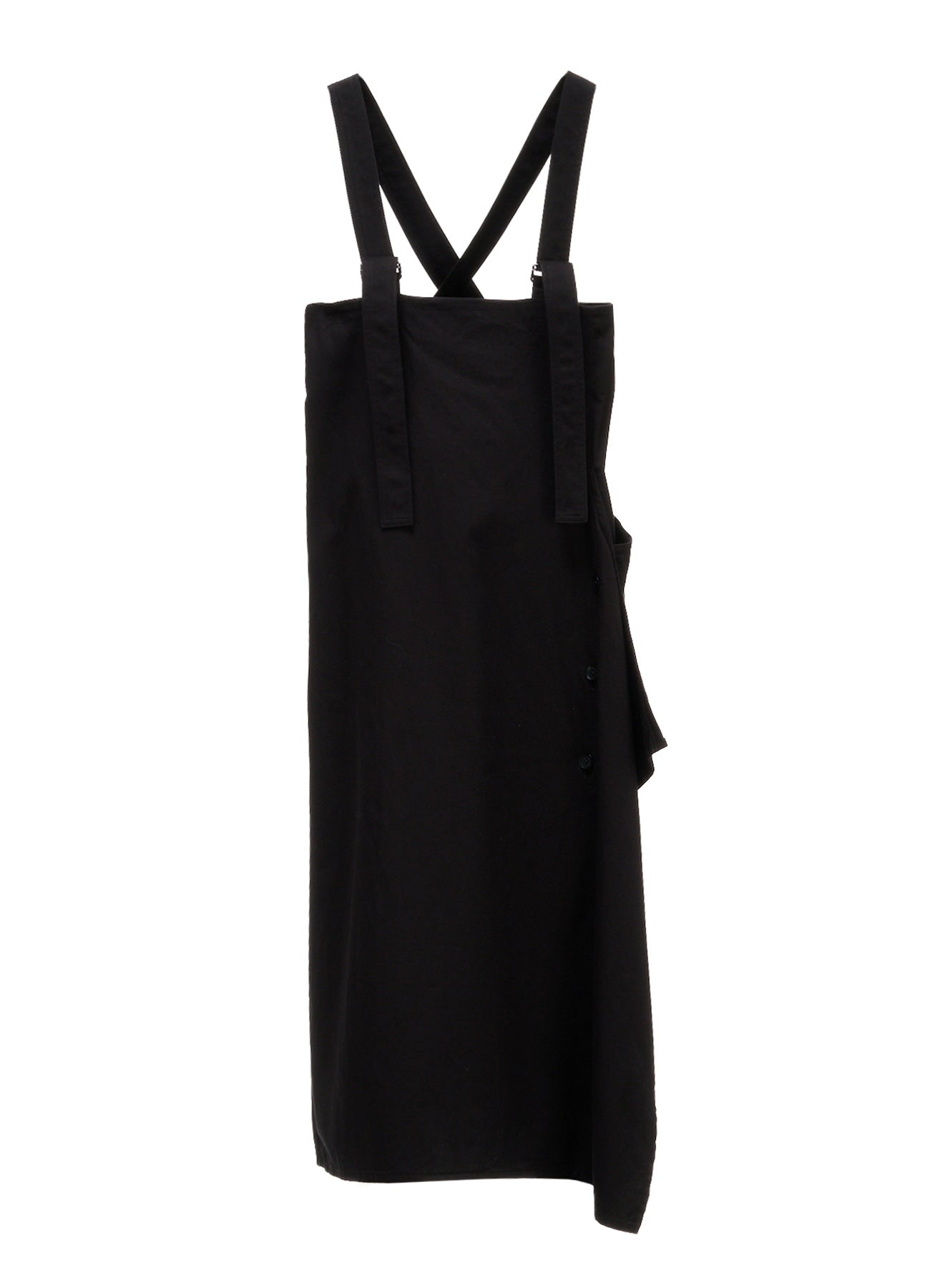 COTTON TWILL SUSPENDER DRAPED DRESS