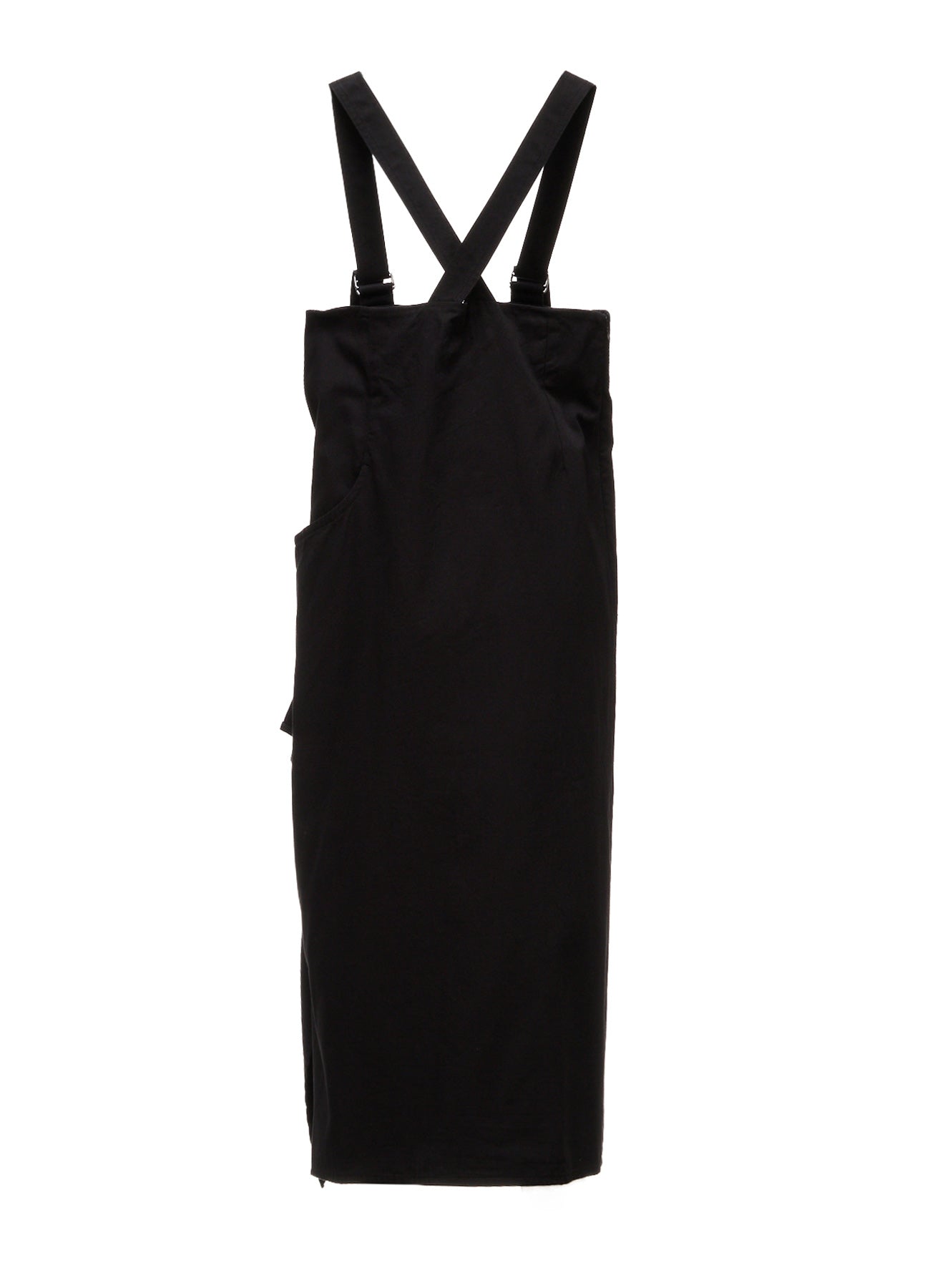 COTTON TWILL SUSPENDER DRAPED DRESS
