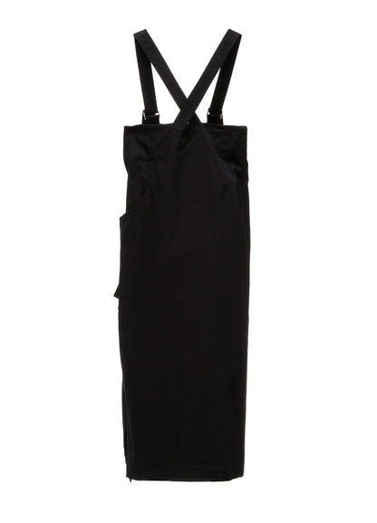 COTTON TWILL SUSPENDER DRAPED DRESS