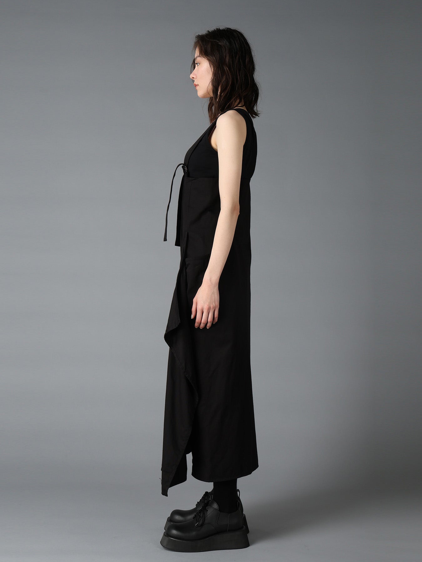 COTTON TWILL SUSPENDER DRAPED DRESS – THE SHOP YOHJI YAMAMOTO