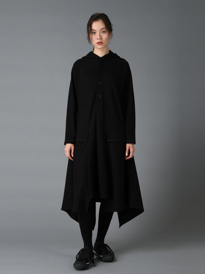 SOFT SPUN 1/14 JERSEY HOODED LONG DRESS