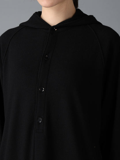 SOFT SPUN 1/14 JERSEY HOODED LONG DRESS