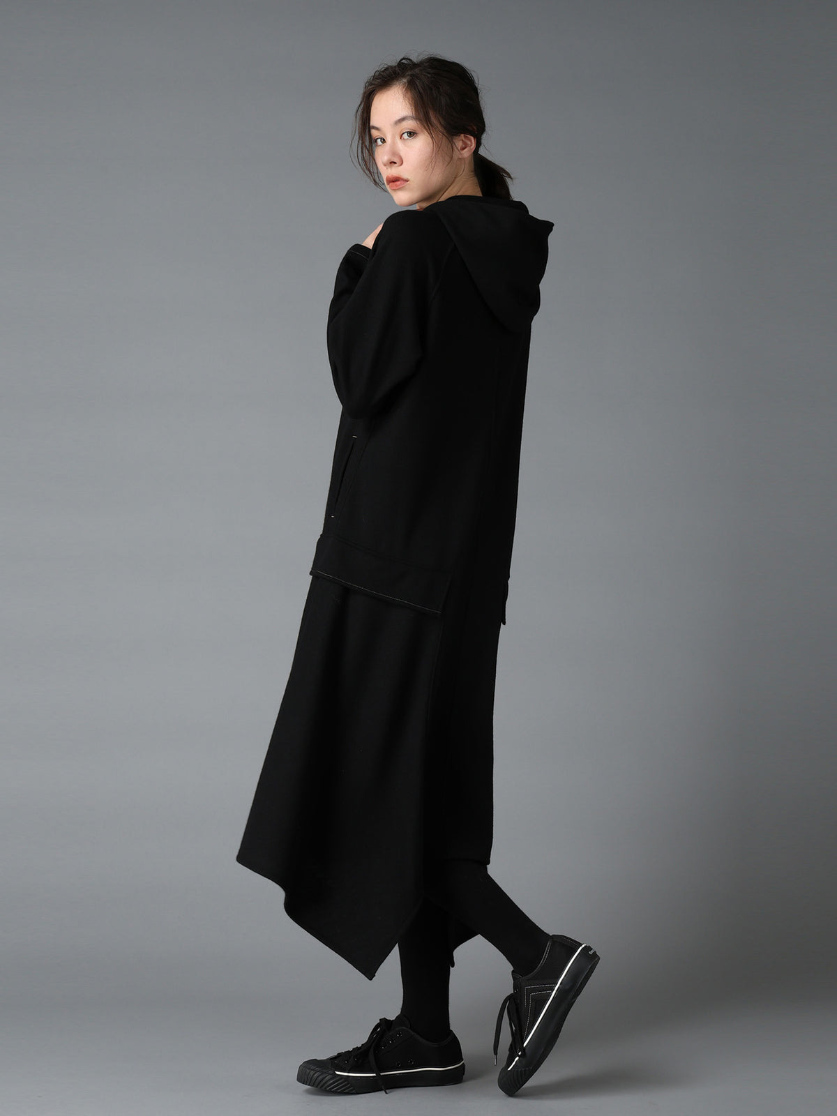 SOFT SPUN 1/14 JERSEY HOODED LONG DRESS