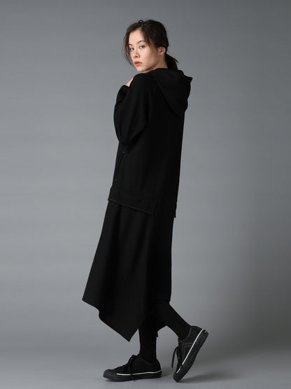 SOFT SPUN 1/14 JERSEY HOODED LONG DRESS