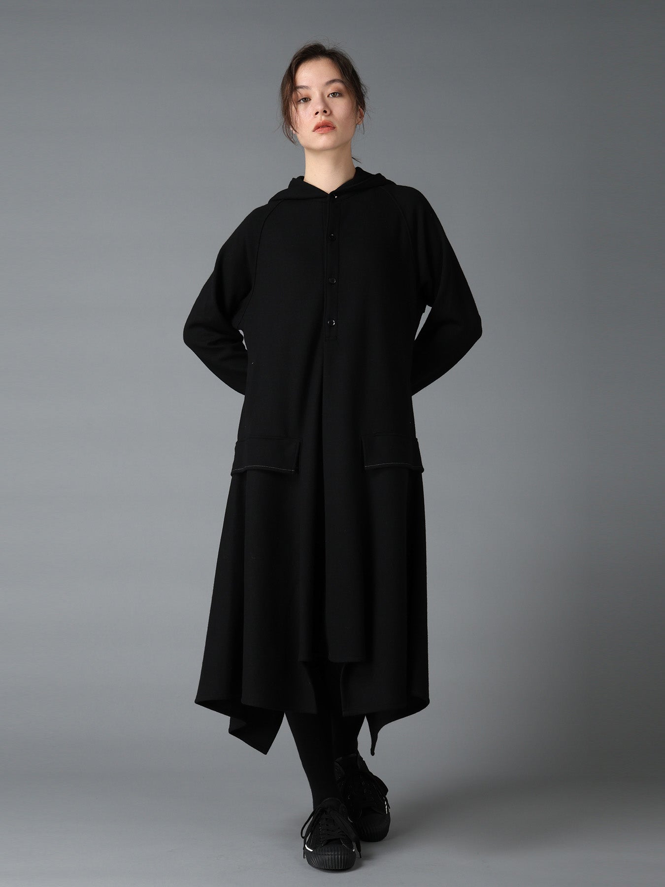 SOFT SPUN 1/14 JERSEY HOODED LONG DRESS – THE SHOP YOHJI YAMAMOTO