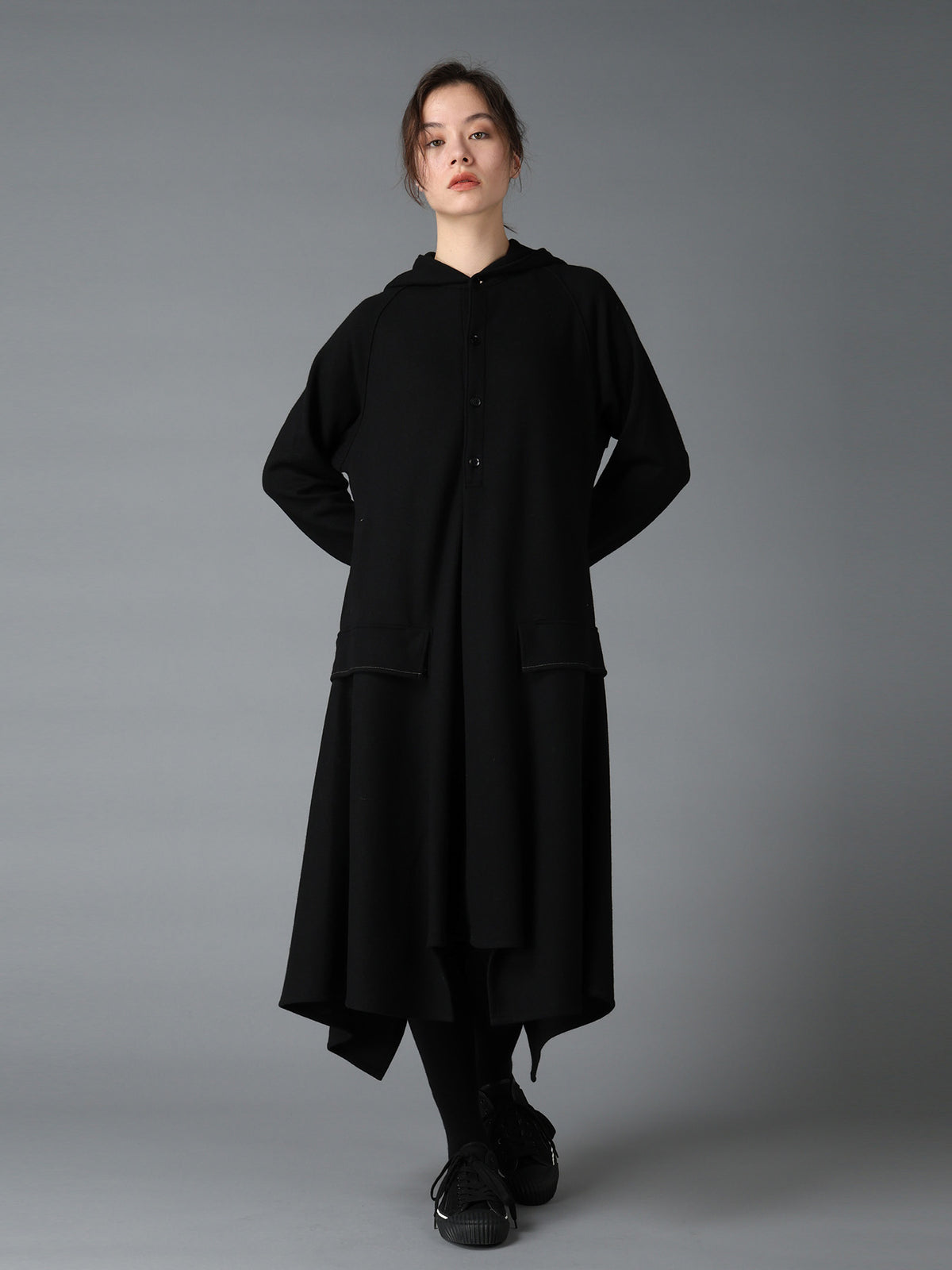 SOFT SPUN 1/14 JERSEY HOODED LONG DRESS