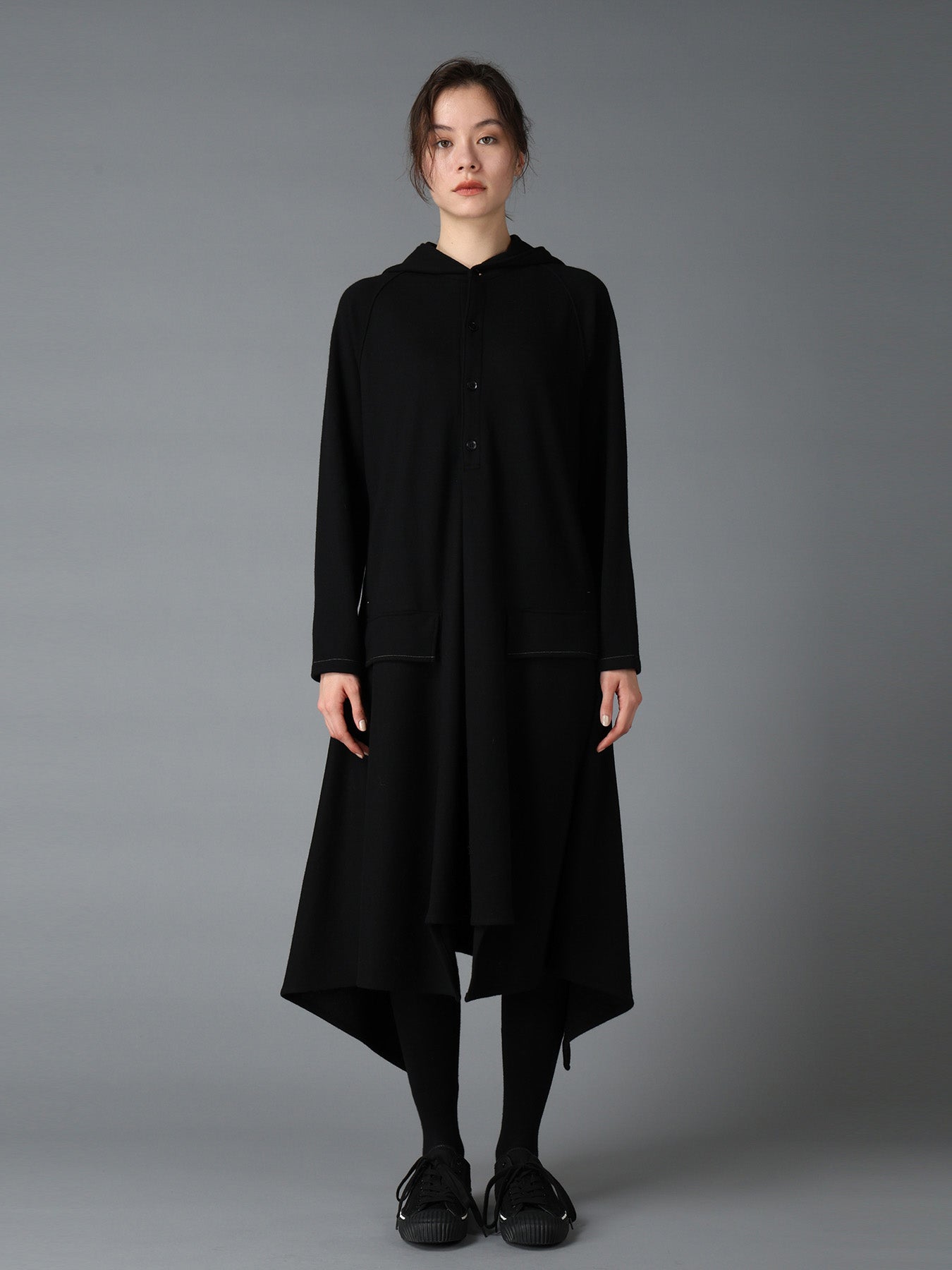 SOFT SPUN 1/14 JERSEY HOODED LONG DRESS – THE SHOP YOHJI YAMAMOTO