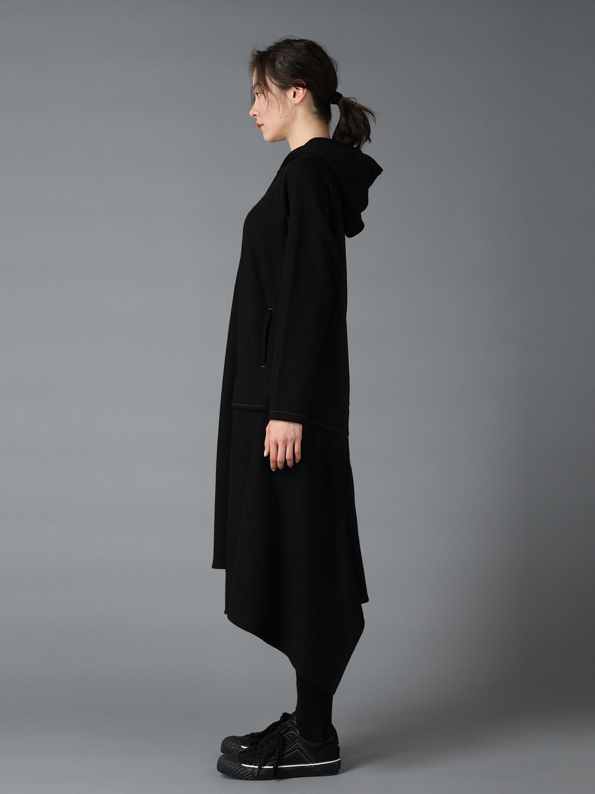 SOFT SPUN 1/14 JERSEY HOODED LONG DRESS