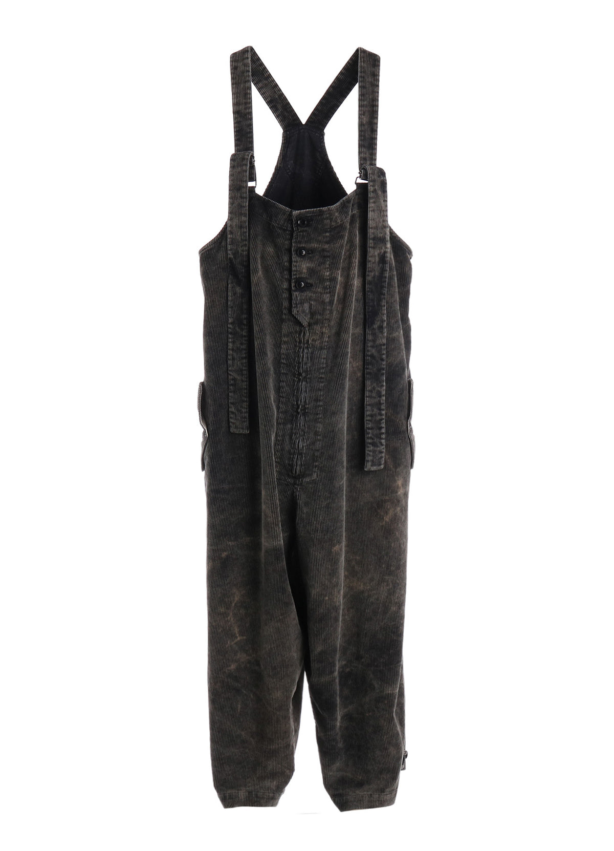 SULFUR-DYED CORDUROY CHEMICAL-BLEACH OVERALL