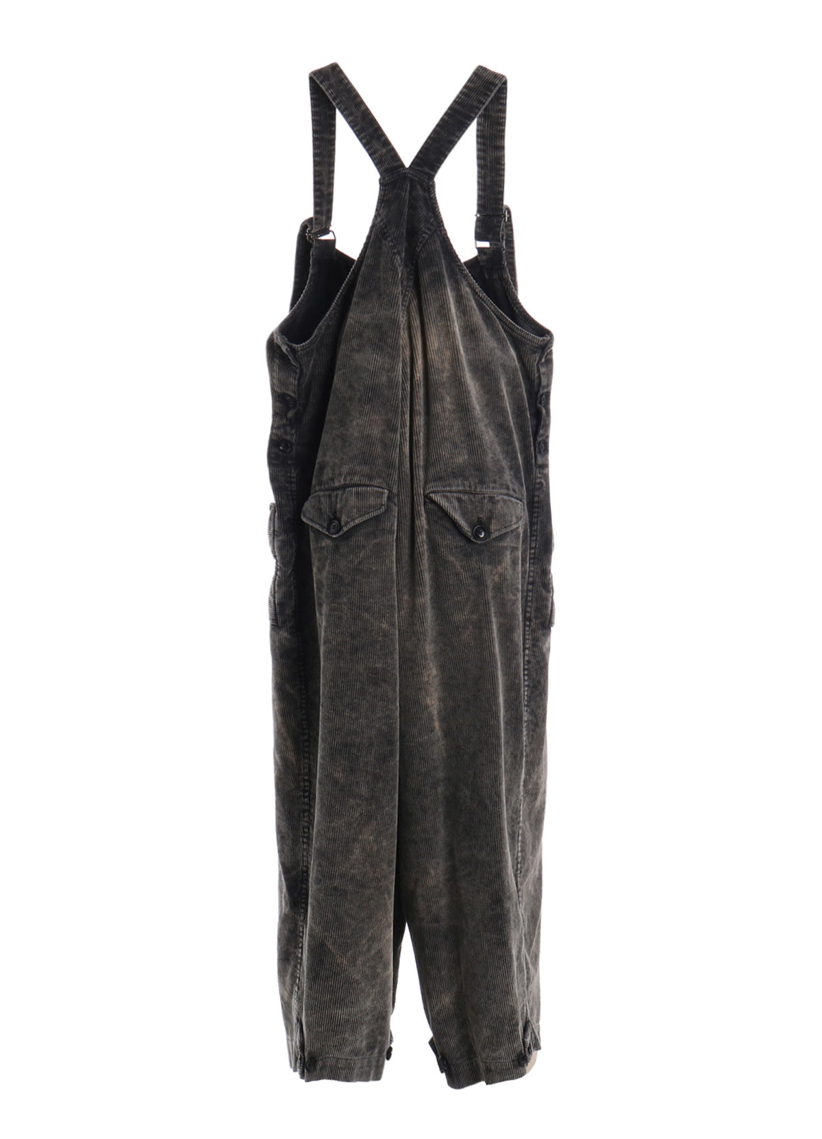 SULFUR-DYED CORDUROY CHEMICAL-BLEACH OVERALL