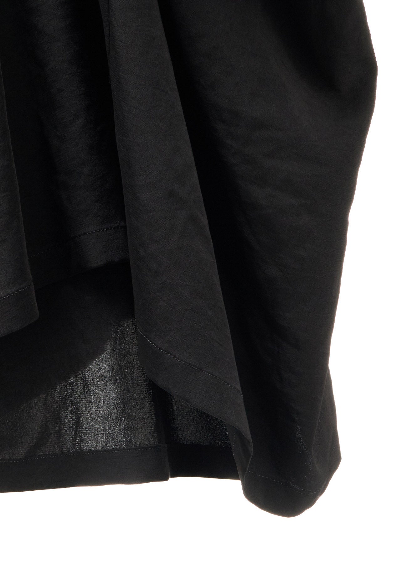 SILICON JERSEY+CREPE de CHINE PANEL LONG DRESS SHORT SLEEVE
