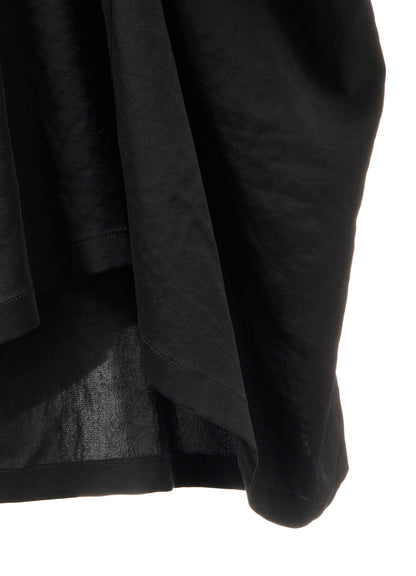 SILICON JERSEY+CREPE de CHINE PANEL LONG DRESS SHORT SLEEVE