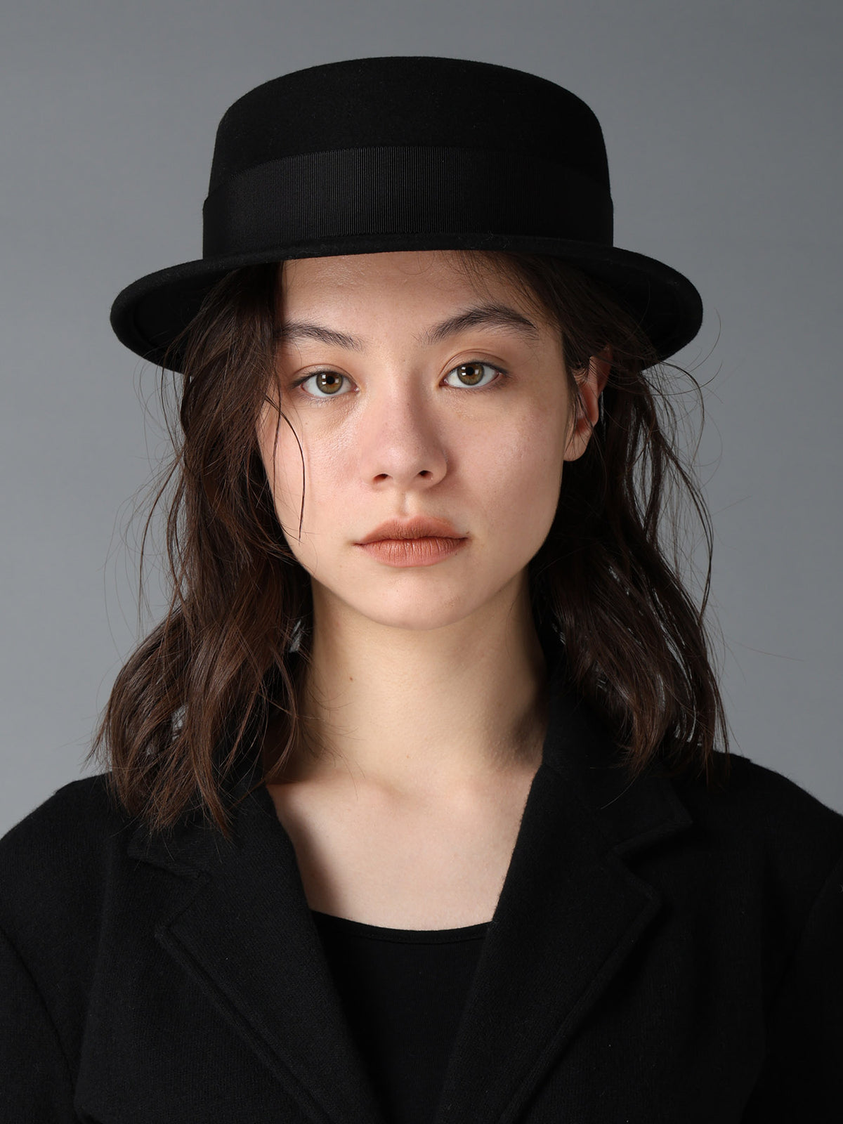 WOOL FELT FLAT CROWN HAT