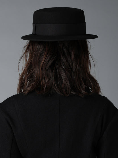 WOOL FELT FLAT CROWN HAT