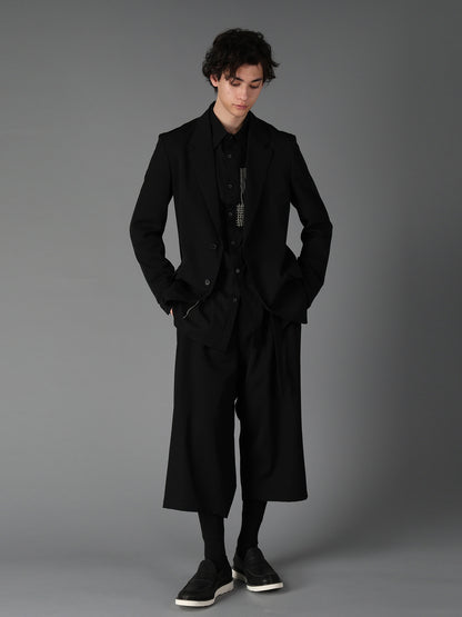 WOOL GABARDINE SIDE BELT JACKET