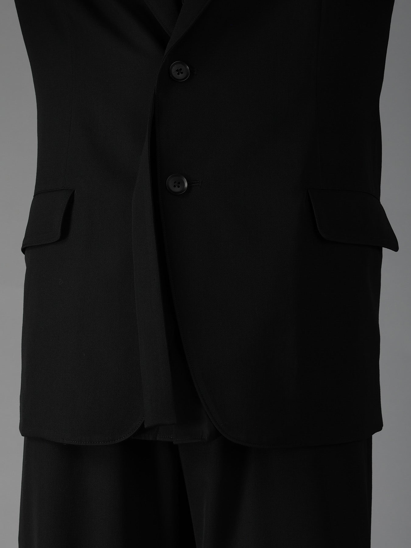 WOOL GABARDINE SIDE BELT JACKET