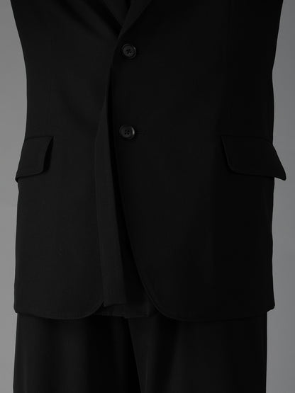 WOOL GABARDINE SIDE BELT JACKET