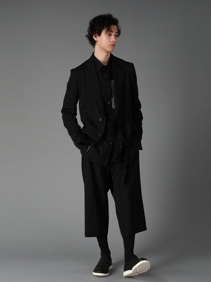 WOOL GABARDINE SIDE BELT JACKET