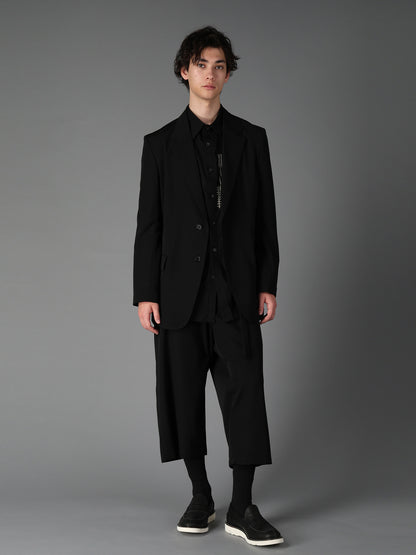 WOOL GABARDINE SIDE BELT JACKET