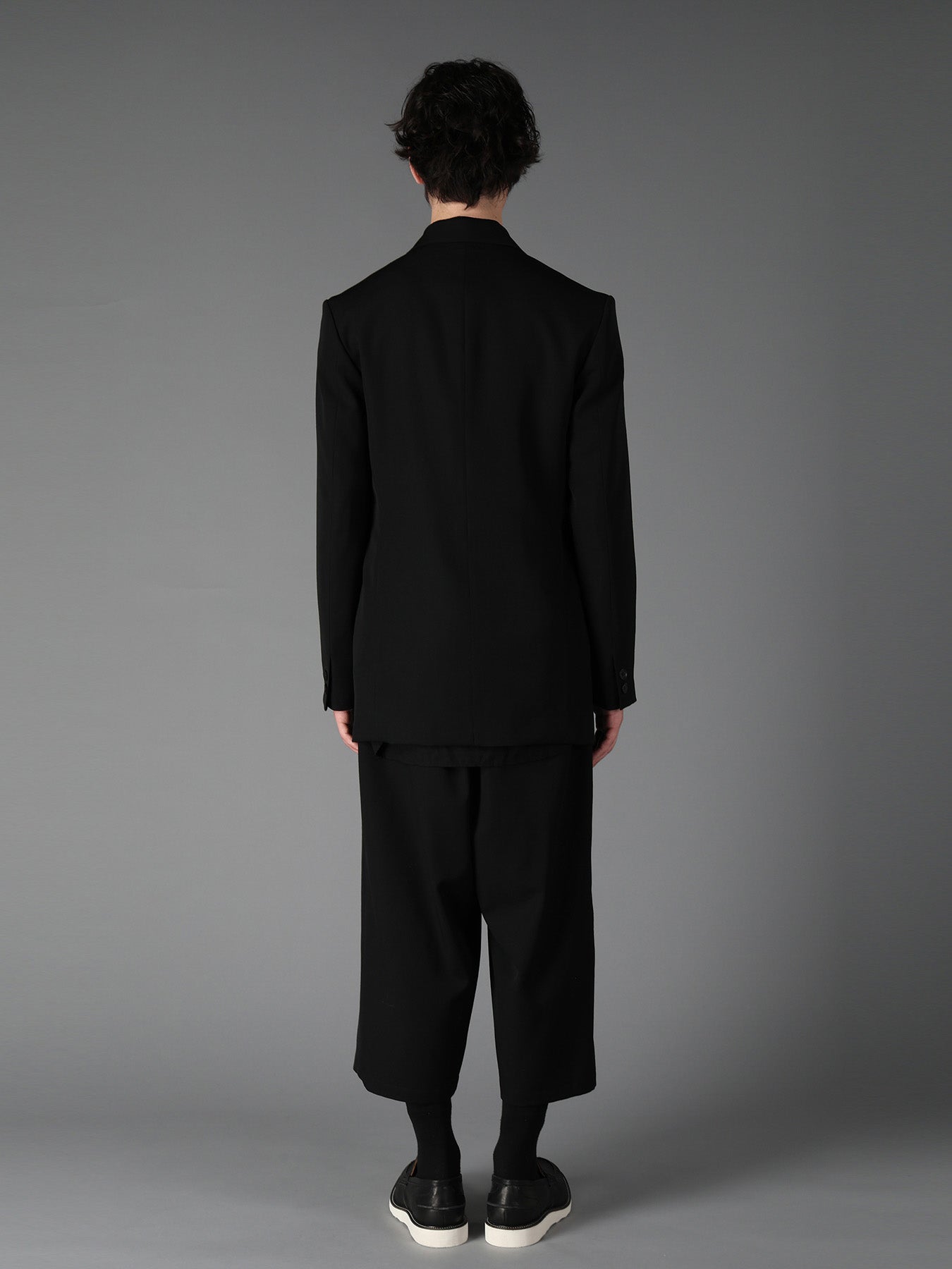 WOOL GABARDINE SIDE BELT JACKET