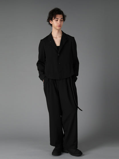 WOOL GABARDINE FRONT-DROP SHORT JACKET