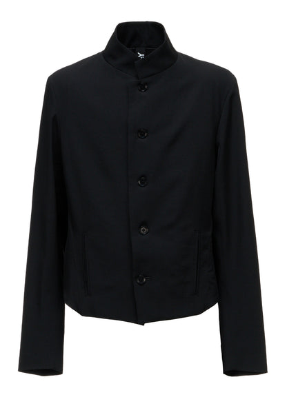 WOOL GABARDINE FRONT-DROP SHORT JACKET