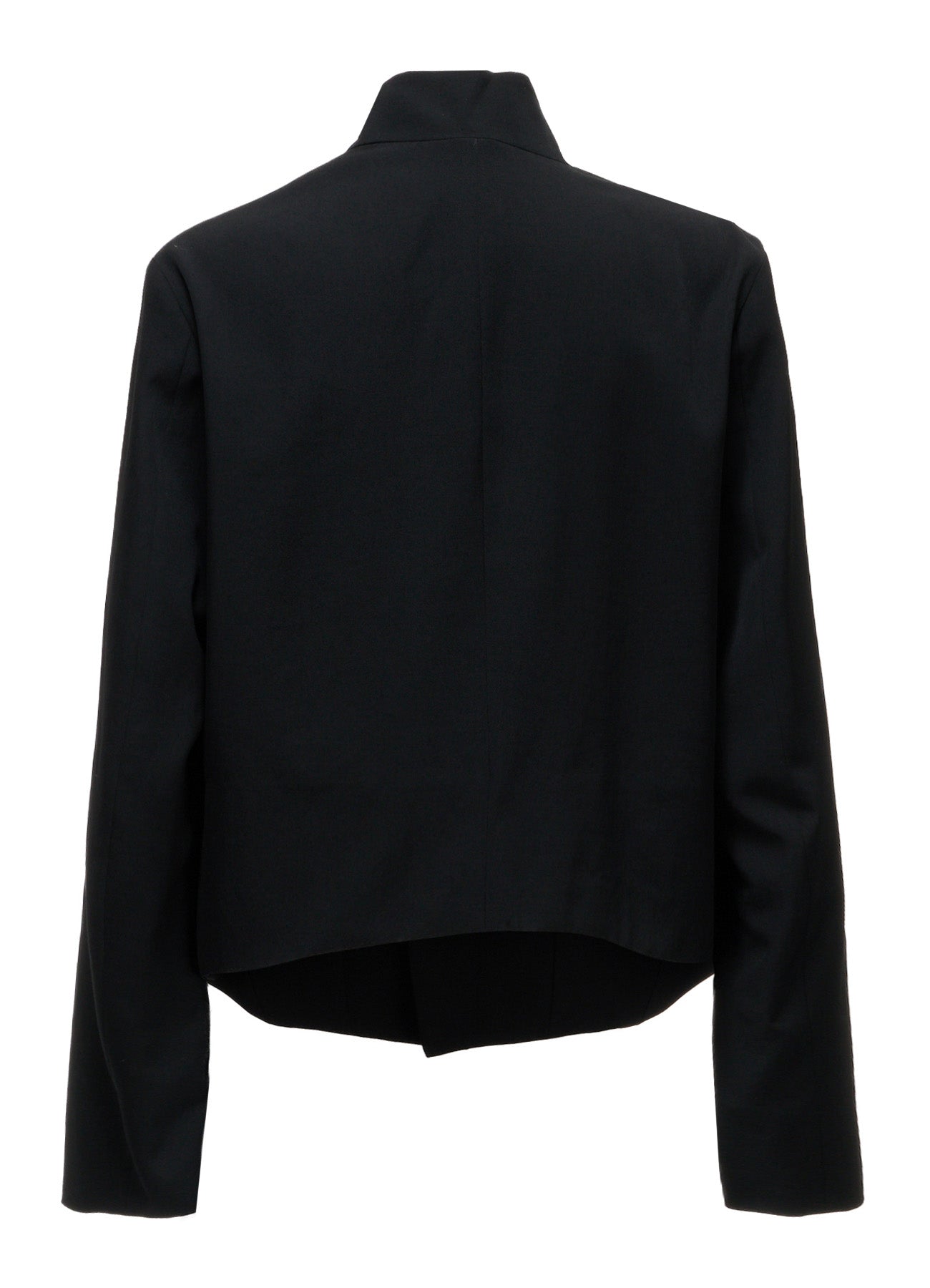WOOL GABARDINE FRONT-DROP SHORT JACKET
