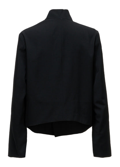 WOOL GABARDINE FRONT-DROP SHORT JACKET