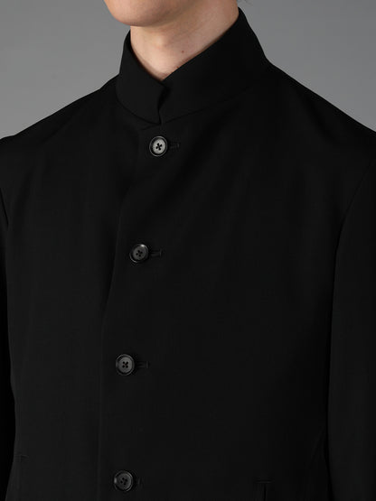 WOOL GABARDINE FRONT-DROP SHORT JACKET