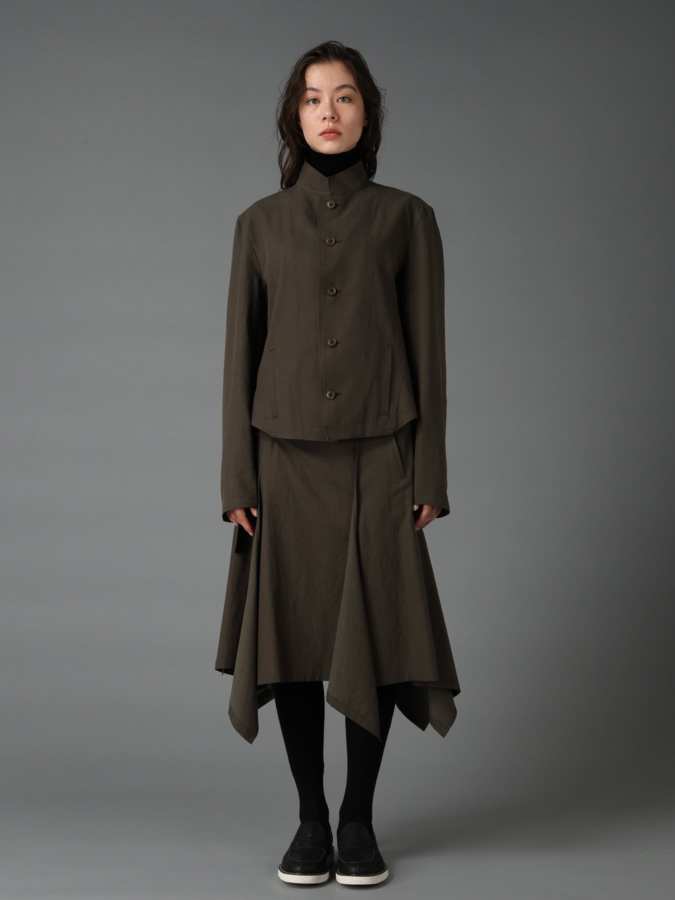 CELLULOSE COTTON BIO TWILL FRONT DROP SHORT JACKET