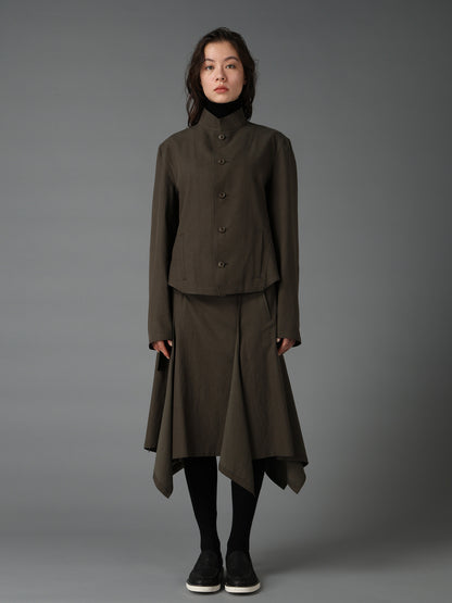CELLULOSE COTTON BIO TWILL FRONT DROP SHORT JACKET