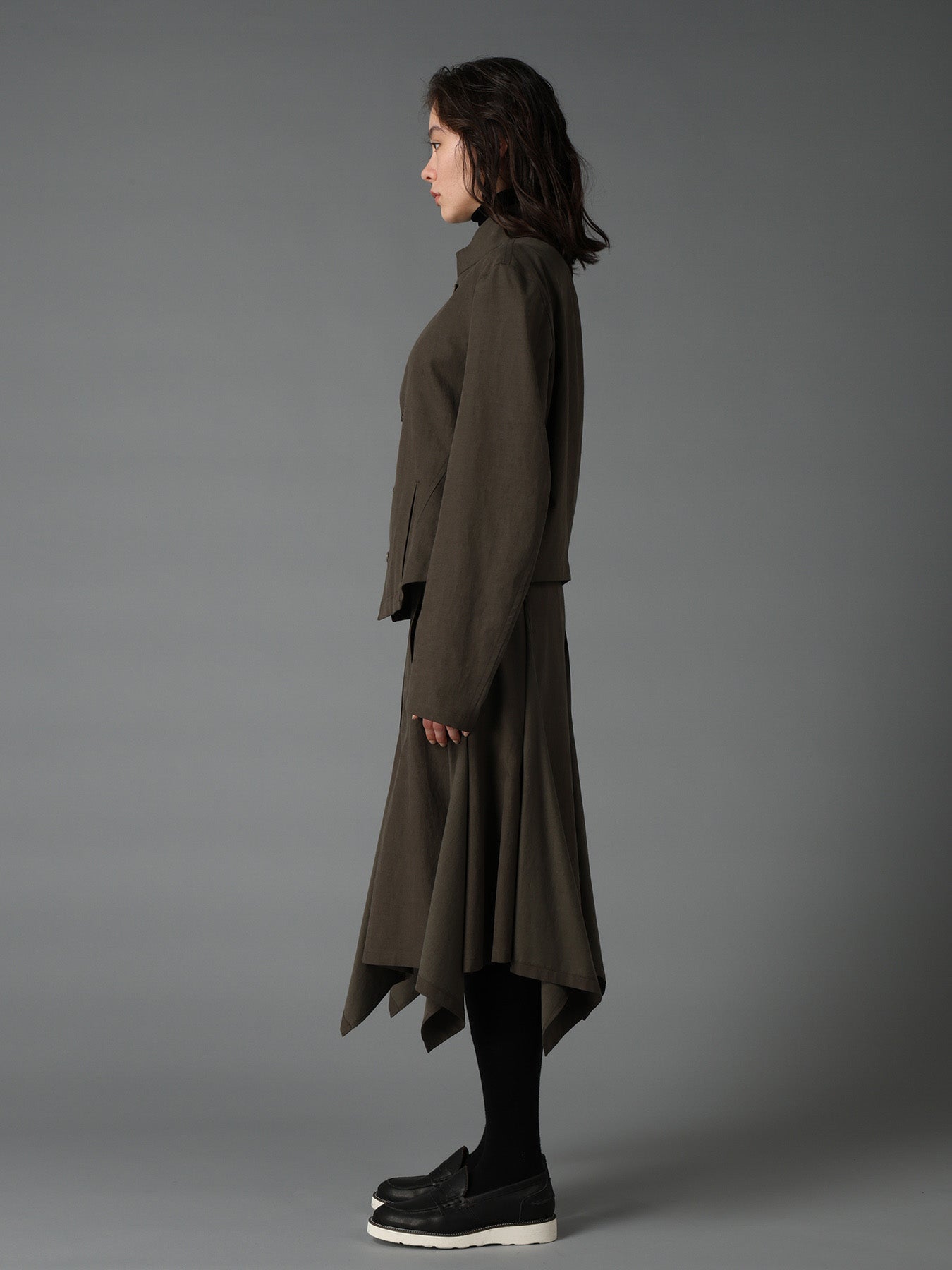 CELLULOSE COTTON BIO TWILL FRONT DROP SHORT JACKET