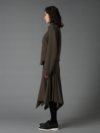 CELLULOSE COTTON BIO TWILL FRONT DROP SHORT JACKET