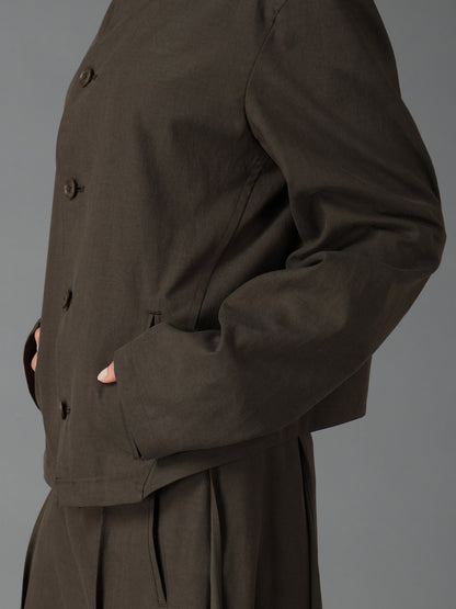 CELLULOSE COTTON BIO TWILL FRONT DROP SHORT JACKET