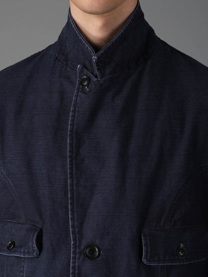 SULFUR DYED BACK SATIN PANEL ASYMMETRIC JACKET
